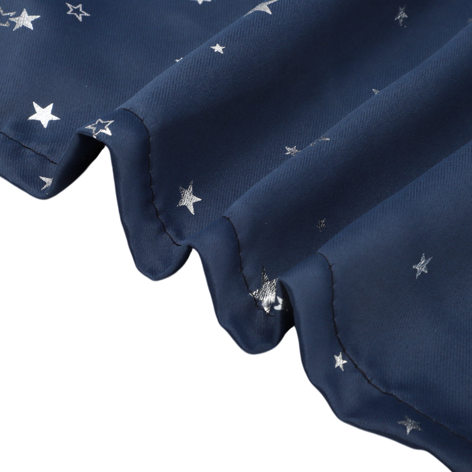 Unique Bargains 2pcs Blackout Short Window Curtains Navy Blue 15(in) WIDE