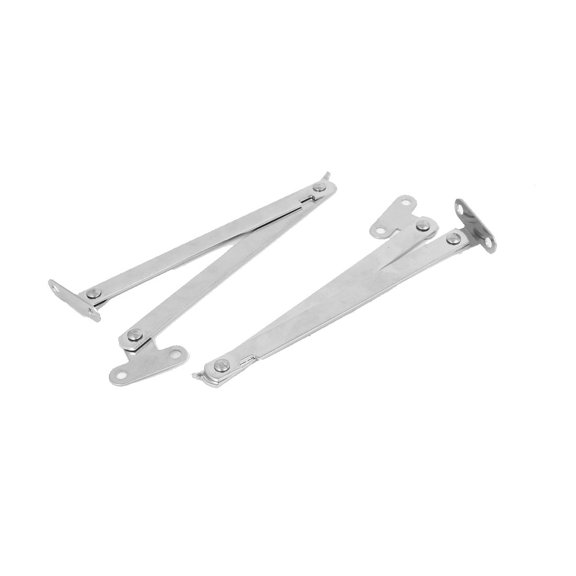 Unique Bargains 2pcs Cabinet Cupboard Door Pivot Hinge Metal 180 Degree Silver Tone