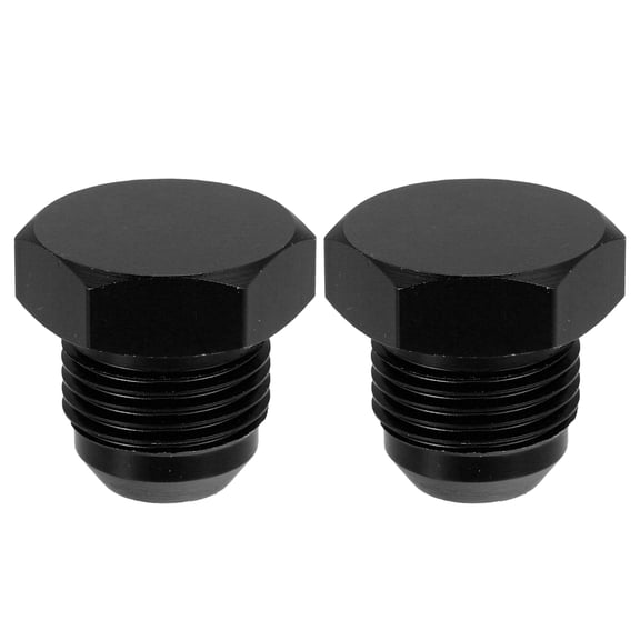 Unique Bargains 2pcs Car AN10 Male Flare Bolt Blanking Plug End Cap Lock Nut Fitting Aluminum Alloy Hex Connectors Black