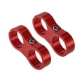thumbnail image 1 of Unique Bargains 2pcs Car AN12 24mm Hose Separator Clamp Oil Line Brake Line Aluminum Alloy Fuel Line Bracket Red, 1 of 6