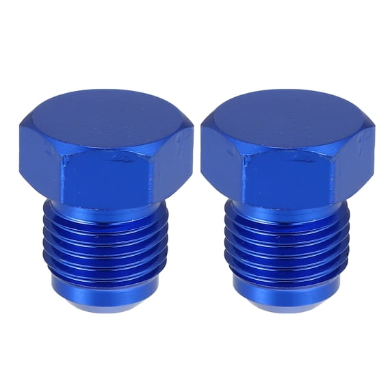 Unique Bargains 2pcs Car AN6 Male Flare Bolt Blanking Plug End Cap Lock Nut Fitting Aluminum Alloy Plug Connectors Blue