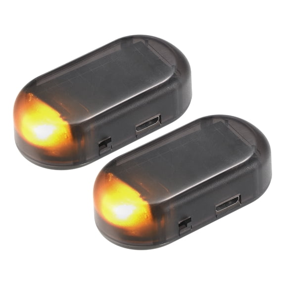 Unique Bargains 2pcs Car Alarm Light Interior Simulated Dummy LED Flashing Warning Light with USB Port Light Orange