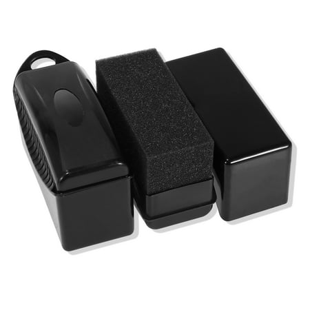 Unique Bargains 2pcs Car Dressing Tire Tyre Wheel Detailing Shine Contour Applicator Pad Sponge Foam Brush Black
