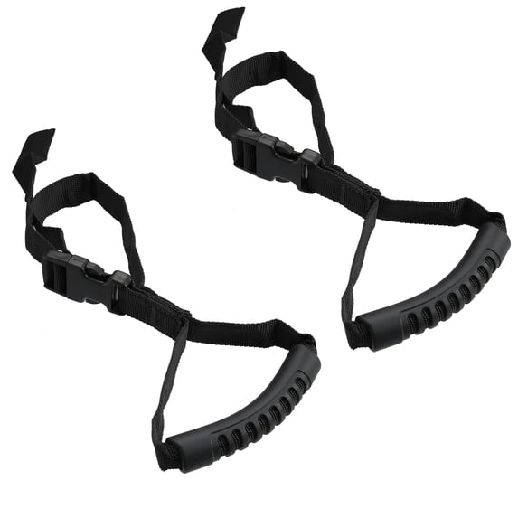 Unique Bargains 2pcs Car Grab Handle Adjustable Standing Aid Safety Handle Support Nylon Grip Handle Black