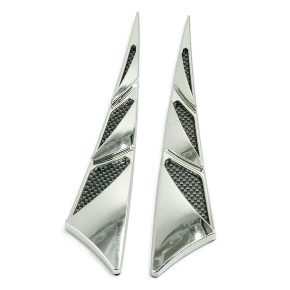 Unique Bargains 2pcs Carbon Fiber Pattern Triangle Shape Car Air Flow Vent Fender Sticker