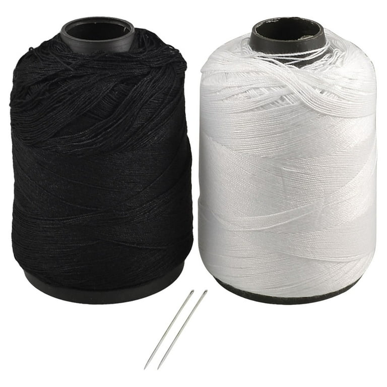 Unique Bargains 2pcs Cotton Darning White Black Sewing Thread