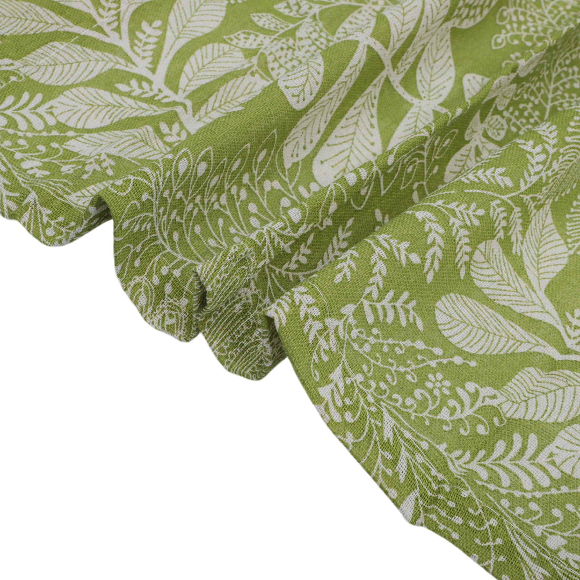 Unique Bargains 2pcs Cotton Linen Short Window Curtains Green 5.43"L x 23.62"W