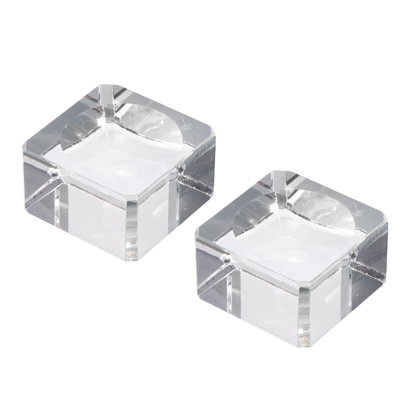 Unique Bargains 2pcs Crystal LED Display Base Holders Transparent 1.18" x 1.18" x 0.63"
