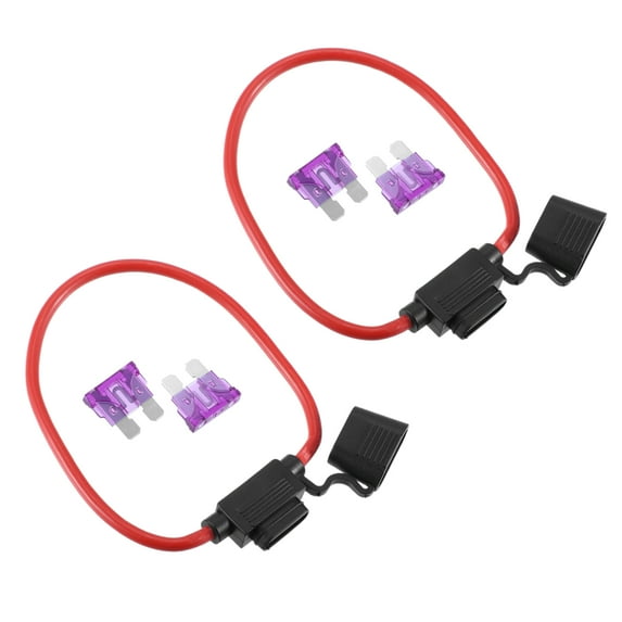 Unique Bargains 2pcs DC 32V 10AWG Gauge Car in Line ATC Blade Style Inline Fuse Holder with 2 35A Fuse