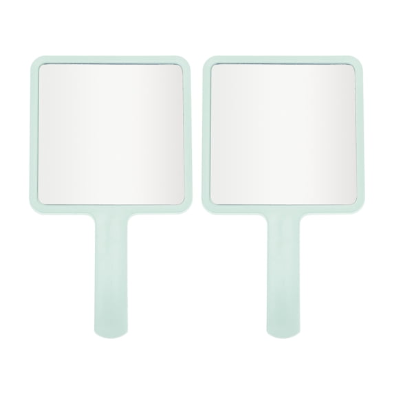 Unique Bargains 2pcs Delicate Square Handheld Mirrors for Personal Grooming Light Blue
