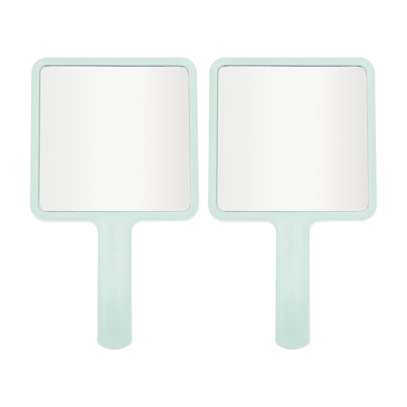 Unique Bargains 2pcs Delicate Square Handheld Mirrors for Personal Grooming Light Blue