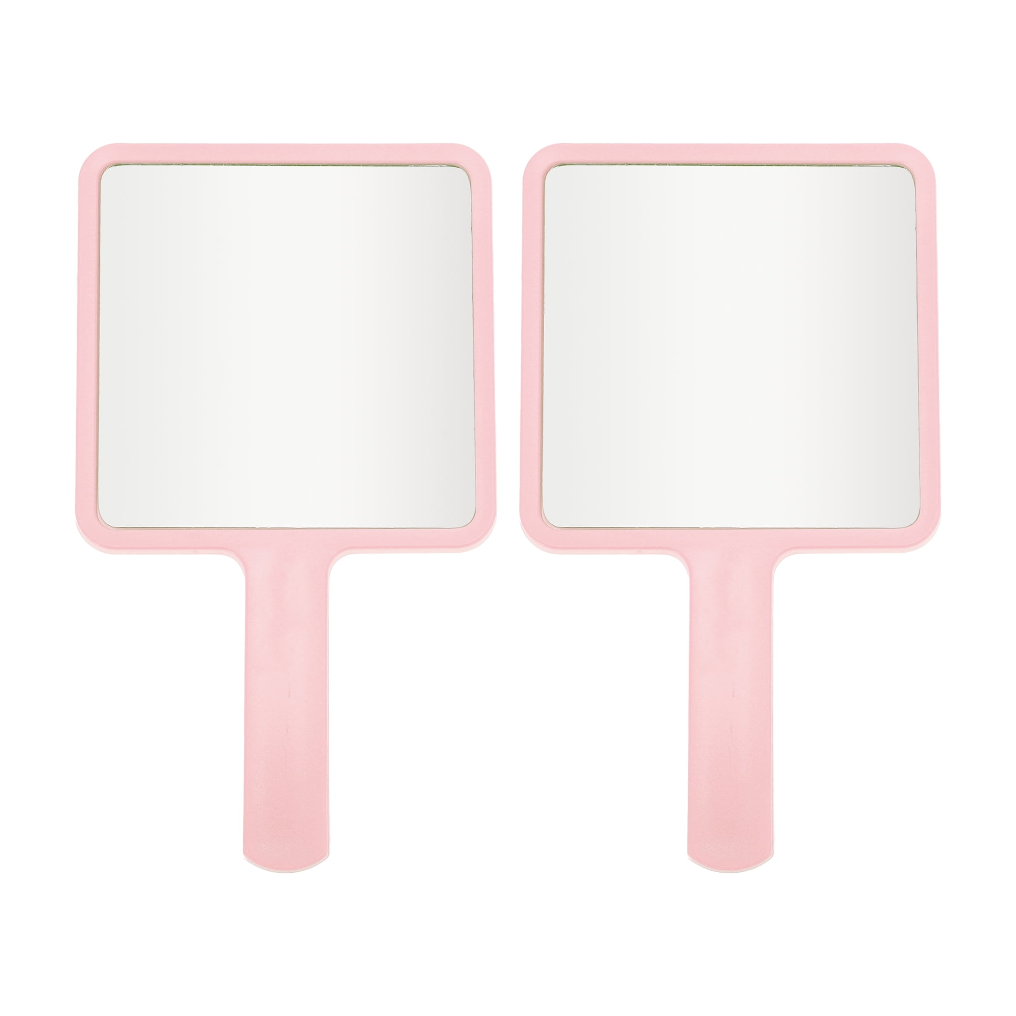 Unique Bargains 2pcs Delicate Square Handheld Mirrors for Personal Grooming Light Pink