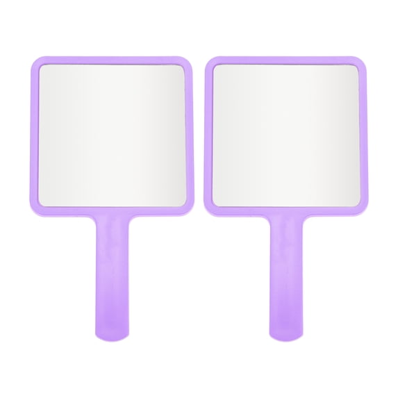Unique Bargains 2pcs Delicate Square Handheld Mirrors for Personal Grooming Purple
