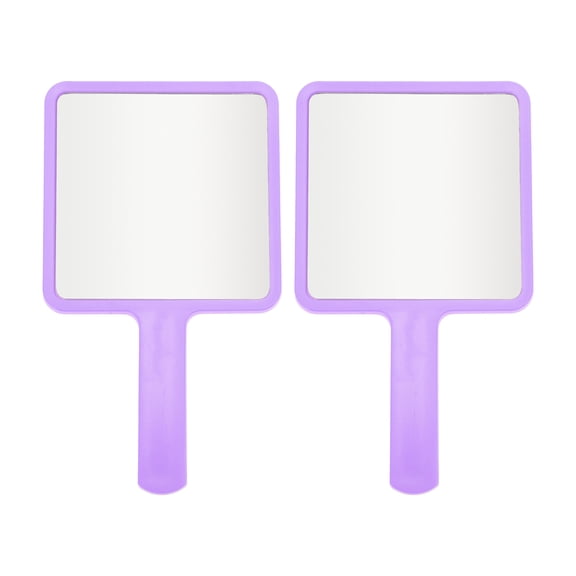 Unique Bargains 2pcs Delicate Square Handheld Mirrors for Personal Grooming Purple