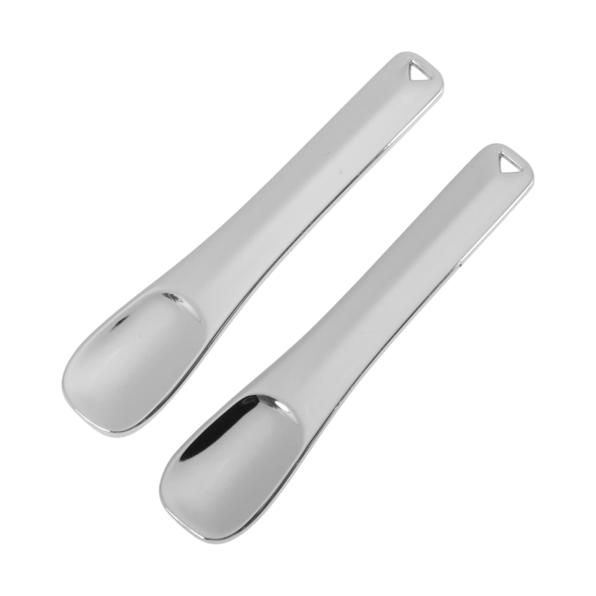 Unique Bargains 2pcs Durable Makeup Cosmetic Spoons Silver Tone