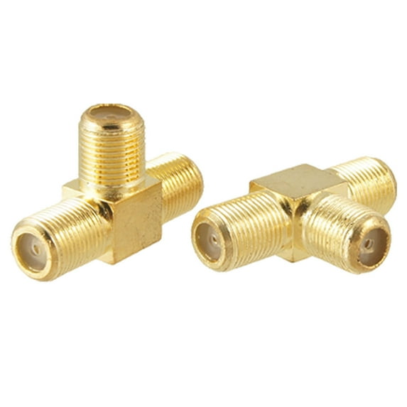 Unique Bargains 2pcs F Female to 2x F female Jack RF Adapter Connector 3 Way Splitter