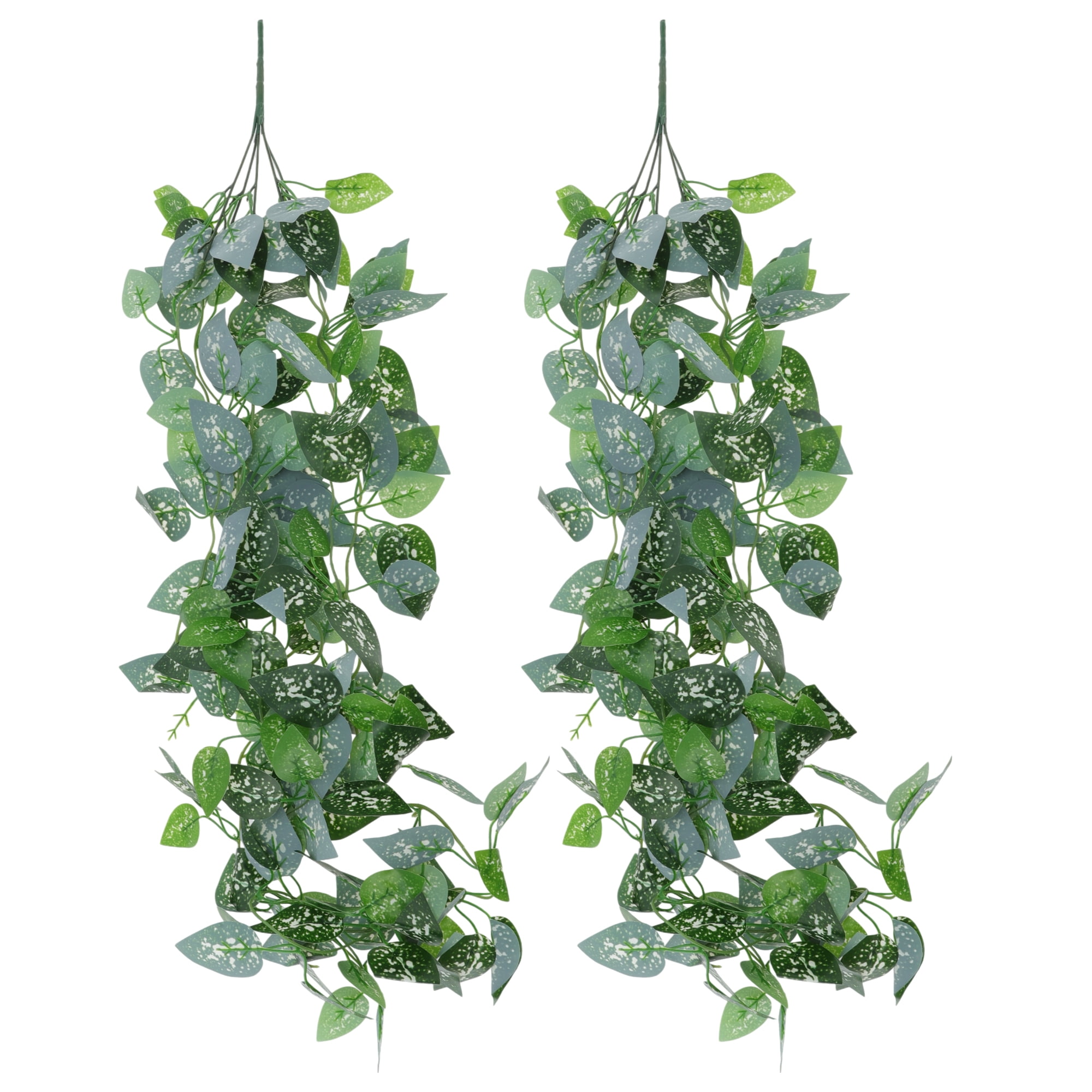 Unique Bargains 2pcs Fake Vines 39.37" Faux Greenery Leaves for Wall Decoration