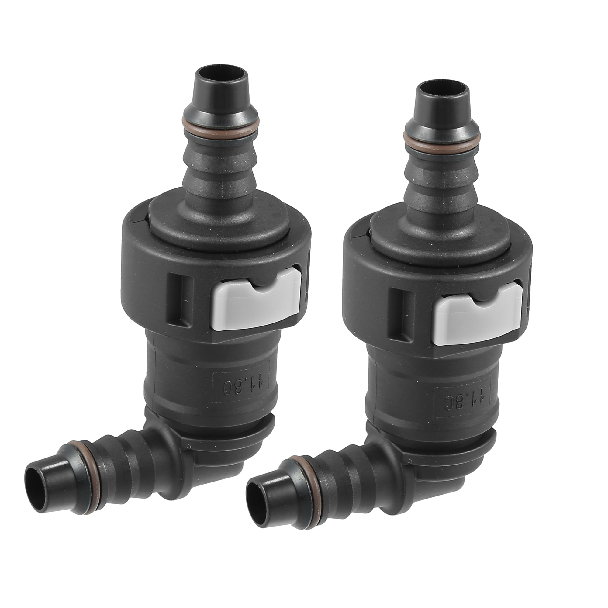 Unique Bargains 2pcs Fuel Line Quick Connect 90 Degree Adapter Connector