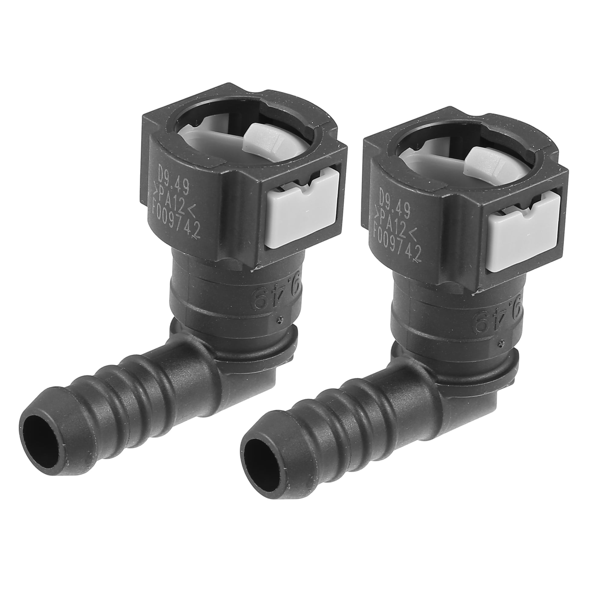 Unique Bargains 2pcs Fuel Line Quick Connect 90 Degree Adapter for 3/8 Rubber Tubing