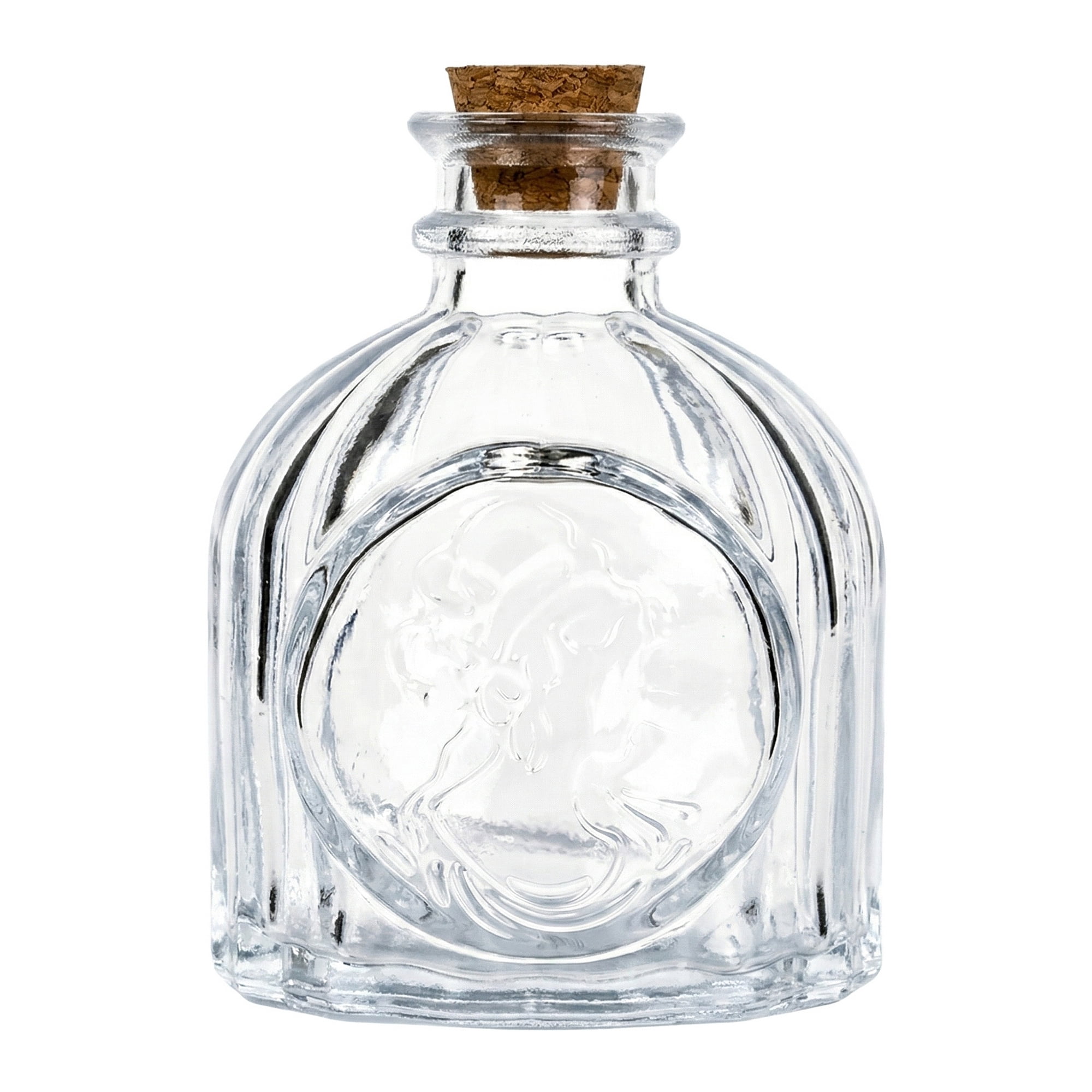 Unique Bargains 2pcs Decorative Glass Jars with Ornate Glass Stoppers Cork Cap 2.5"x2.5"x3.3"