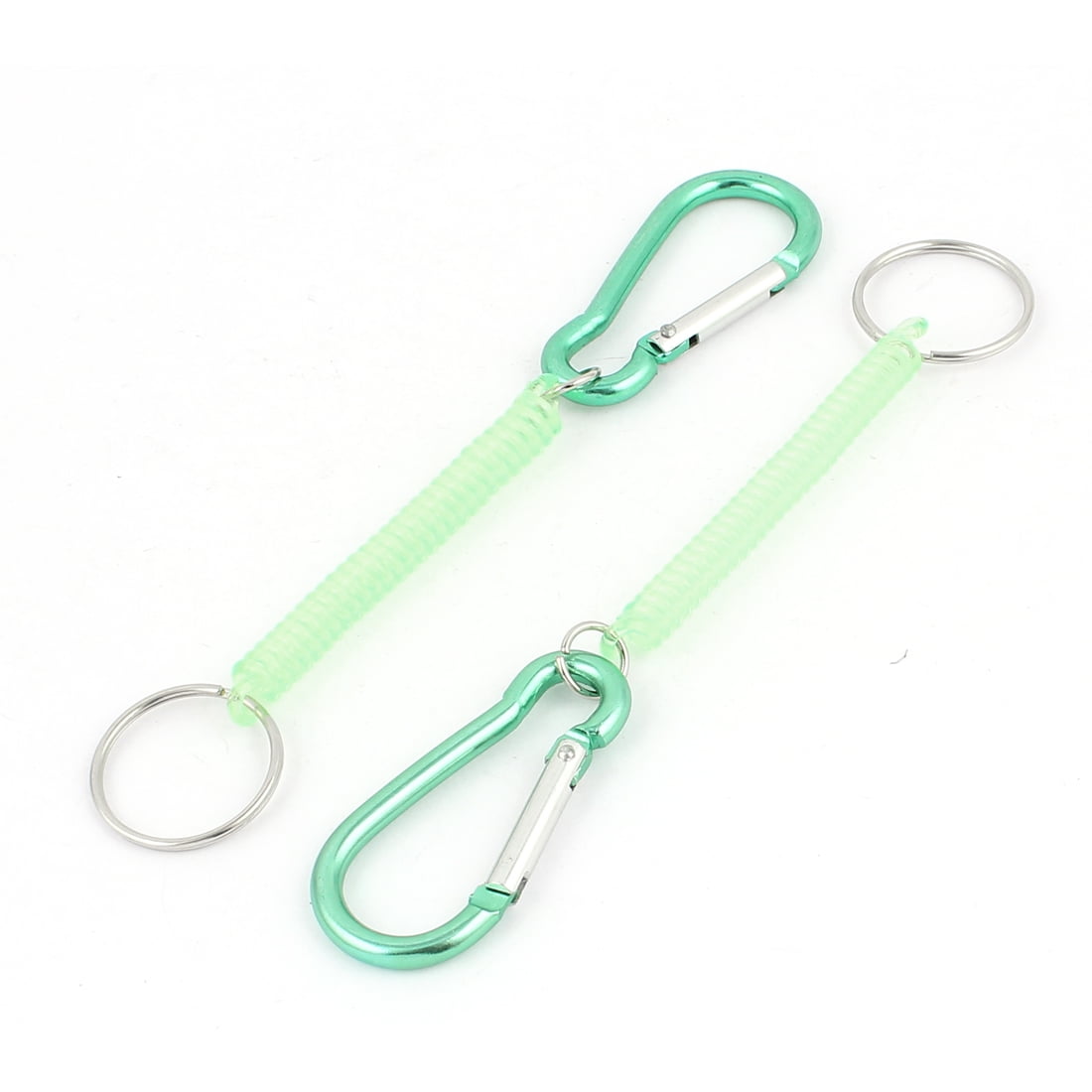 Unique Bargains 2pcs Green Plastic Spiral Coil Keychain Key Chain Rope ...