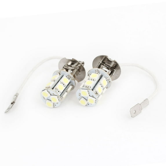Unique Bargains 2pcs H3 13 5050 Surface Mount Device White LED Automotive Car Foglight Internal