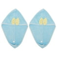 thumbnail image 1 of Unique Bargains 2pcs Hair Drying Towels Hair Towel Wrap for Women Bow Hair Drying Cap for Straight Short Hair Blue, 1 of 7