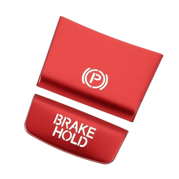 Unique Bargains Handbrake Button Sticker with Adhesive Interior Console Button Switch Trim Cover Sticker for Volkswagen Atlas 2018-2021 Aluminum Alloy (Set of 2) Red