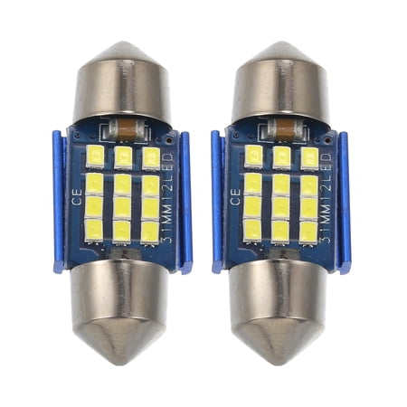 Unique Bargains 2pcs LED Festoon Light 31mm 1210 Car LED Bulb Interior Dome Map Door Lamp Courtesy Lights White
