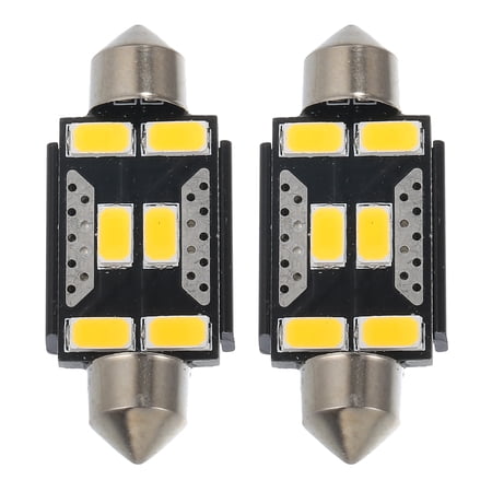 Unique Bargains 2pcs LED Festoon Light 41mm 5730 Car LED Bulb Interior Dome Map Door Lamp Courtesy Lights Warm White