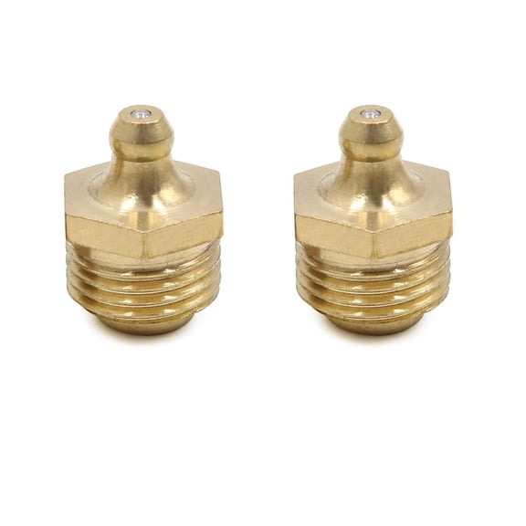 Unique Bargains 2pcs M16 x 1.5 Thread Brass Straight Grease Nipple Fitting for Car
