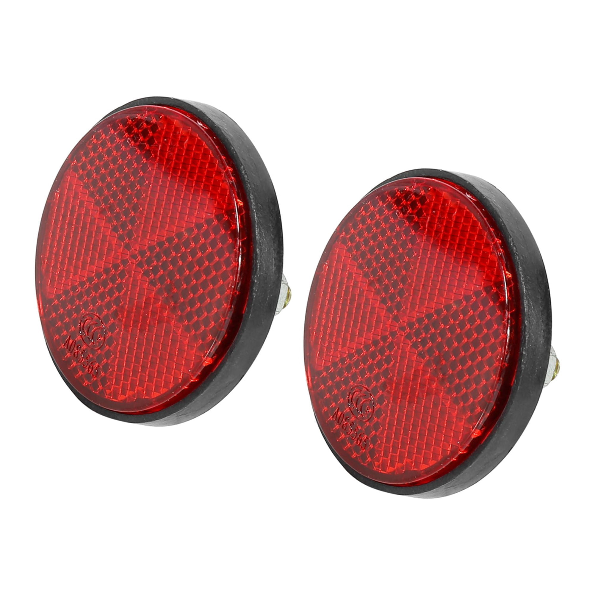Unique Bargains 2pcs M6x1.0 Red Screw Mount Reflective Warning Reflector for Motorcycle