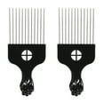 thumbnail image 1 of Unique Bargains 2pcs Metal Hair Pick Metal African Hair Picks Afro Hair Pick Comb for Women and Men 6.61"x2.83", 1 of 6