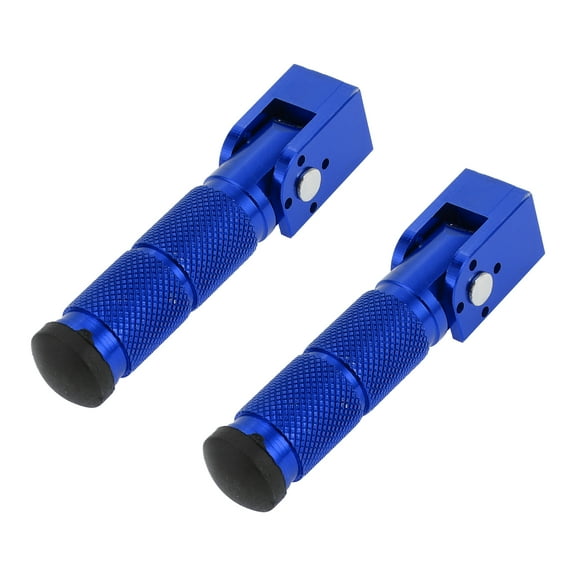 Unique Bargains 2pcs Motorcycle Foot Peg Rear Footpeg Bicycle 90 Degree Folding Footpeg Supports Aluminum Alloy Blue