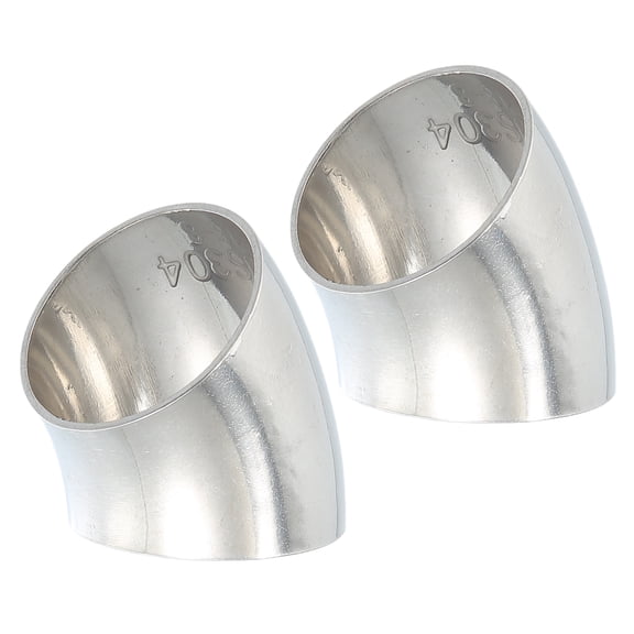 Unique Bargains 2pcs OD 1.26 Inch 45 Degree SS304 Stainless Steel Bend Tube Exhaust Elbow Pipe for Car Silver Tone