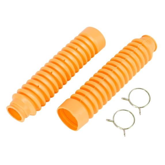 Unique Bargains 2pcs 15 Knots Shockproof Shock Absorbers Boot Dust Cover for Motorcycle, Orange