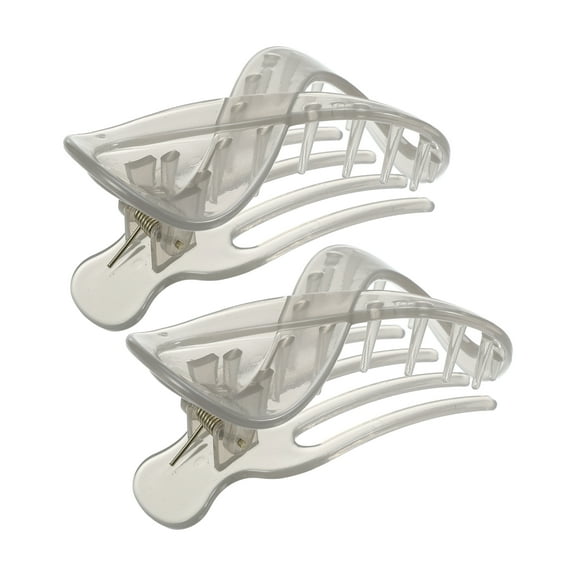Unique Bargains 2pcs Plastic Hair Claws Hair Clips Hair Barrettes for Women Light Gray 3.39''x1.89''x0.91''