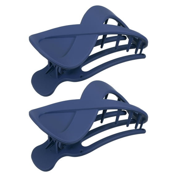 Unique Bargains 2pcs Plastic Hair Claws Hair Clips Hair Barrettes for Women Matte 3.39''x1.89''x0.91'' Deep Blue
