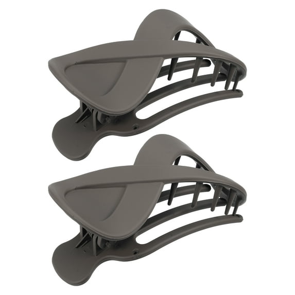 Unique Bargains 2pcs Plastic Hair Claws Hair Clips Hair Barrettes for Women Matte Brown 3.39''x1.89''x0.91''