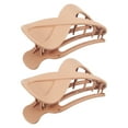thumbnail image 1 of Unique Bargains 2pcs Plastic Hair Claws Hair Clips Hair Barrettes for Women Matte Light Orange 3.39''x1.89''x0.91'', 1 of 7