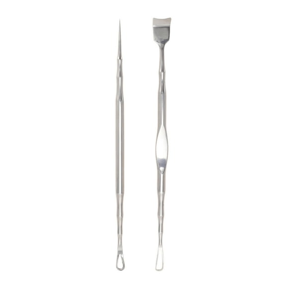 Unique Bargains 2pcs Pointed Pimple Extractor Tools for Skin Care Silver Tone 4.92"