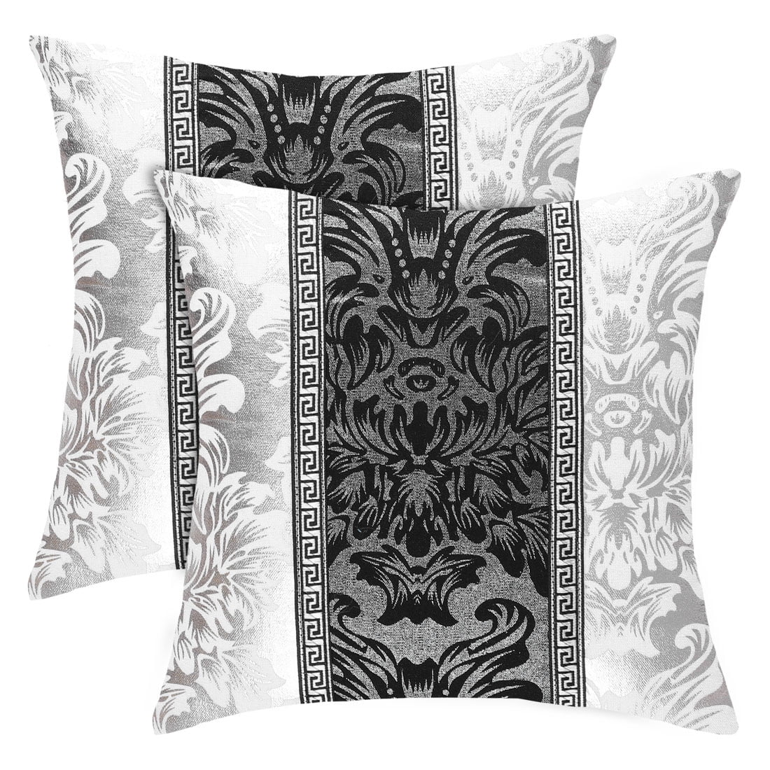 Unique Bargains 2pcs Polyester Soft Throw Pillow Case 18"x18" Black