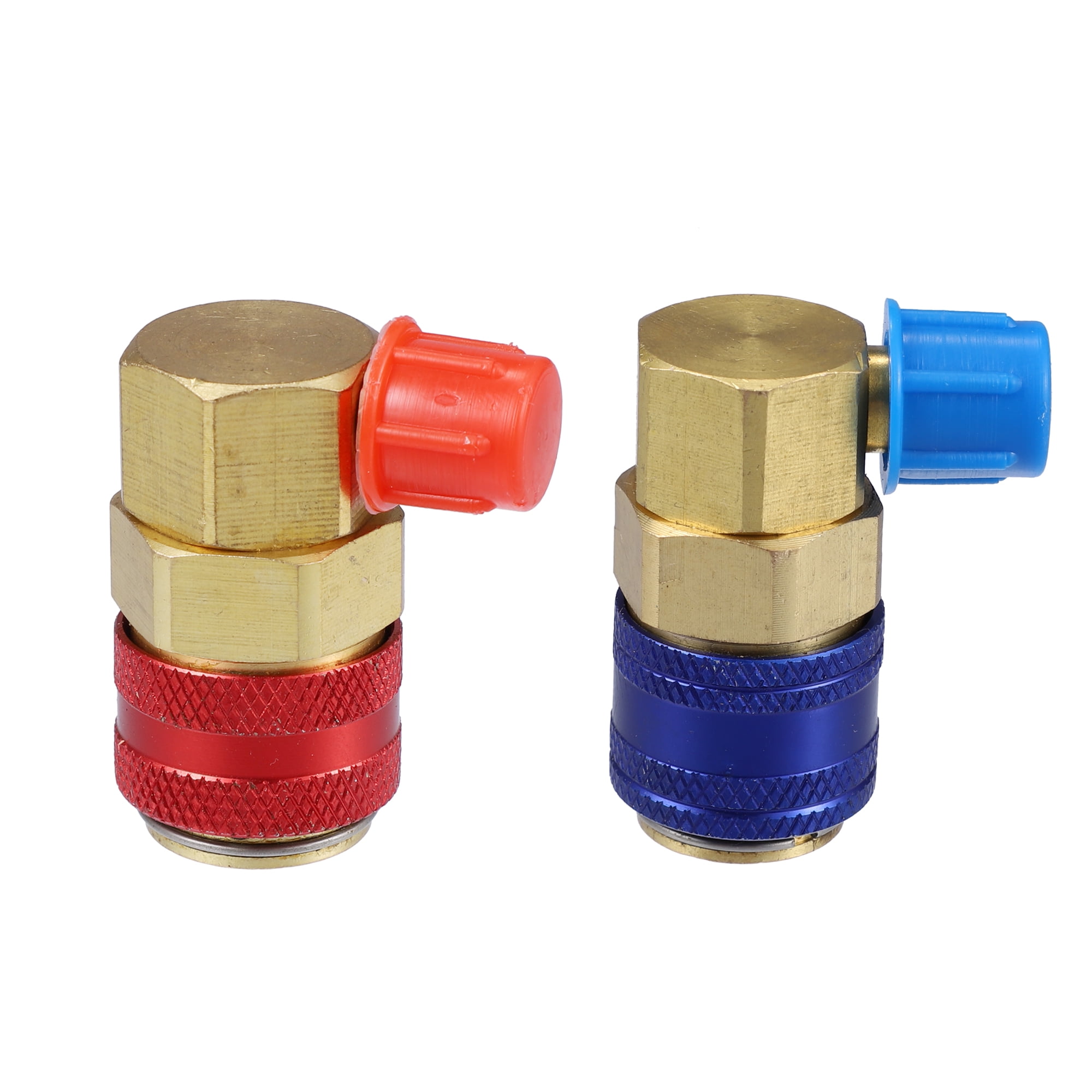 Unique Bargains 2pcs R134a 90° AC Quick Connect Coupler Adapter High