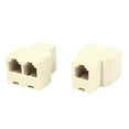 thumbnail image 1 of Unique Bargains 2pcs RJ11 4P4C 1 to 2 Female Socket Connector Telephone Modular Splitter Adapter, 1 of 2