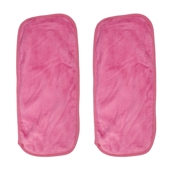 Unique Bargains 2pcs Reusable Makeup Removal Cleaning Cloth Washable Makeup Remover Cleaning Towels Rose Red 16''x8''