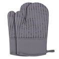 thumbnail image 1 of Unique Bargains 2pcs Silicone and Cotton Heat-Resistant  Oven Mitts Gray 12.6" x 7.1", 1 of 6