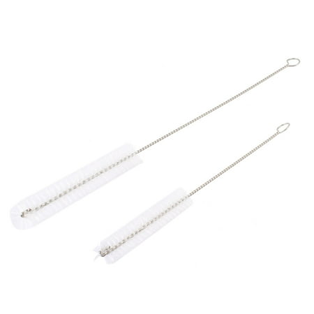 Unique Bargains 2pcs Silver Tone Metal Handle Lab Cleaning Tool Test Tube Pipe Brush Cleaner