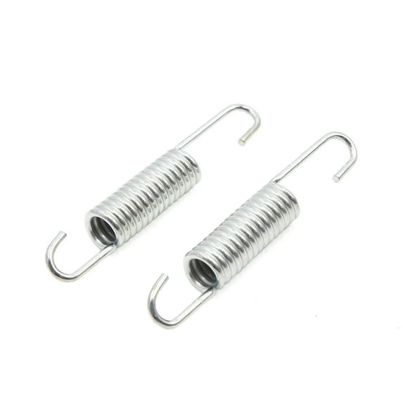 Unique Bargains 2pcs Silver Tone Metal Motorcycle Foot Kickstand Side Stand Spring for GS125