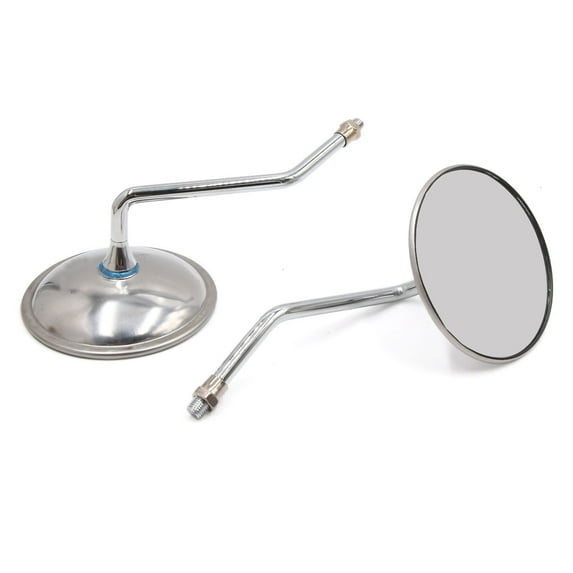Unique Bargains 2pcs Silver Tone Shell Round Shaped Motorcycle Rearview Mirror for GN125