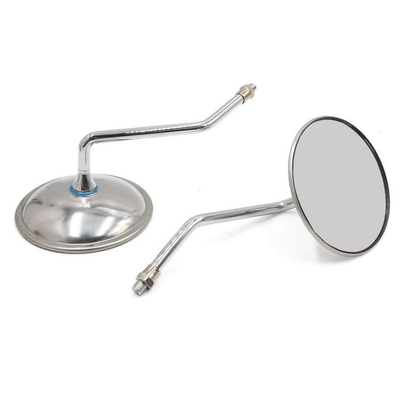 Unique Bargains 2pcs Silver Tone Shell Round Shaped Motorcycle Rearview Mirror for GN125